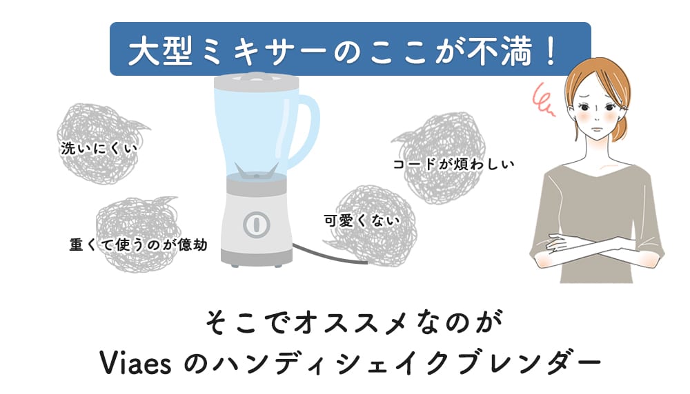 Viaes(ビアエス)ハンディシェイクブレンダー コードレス